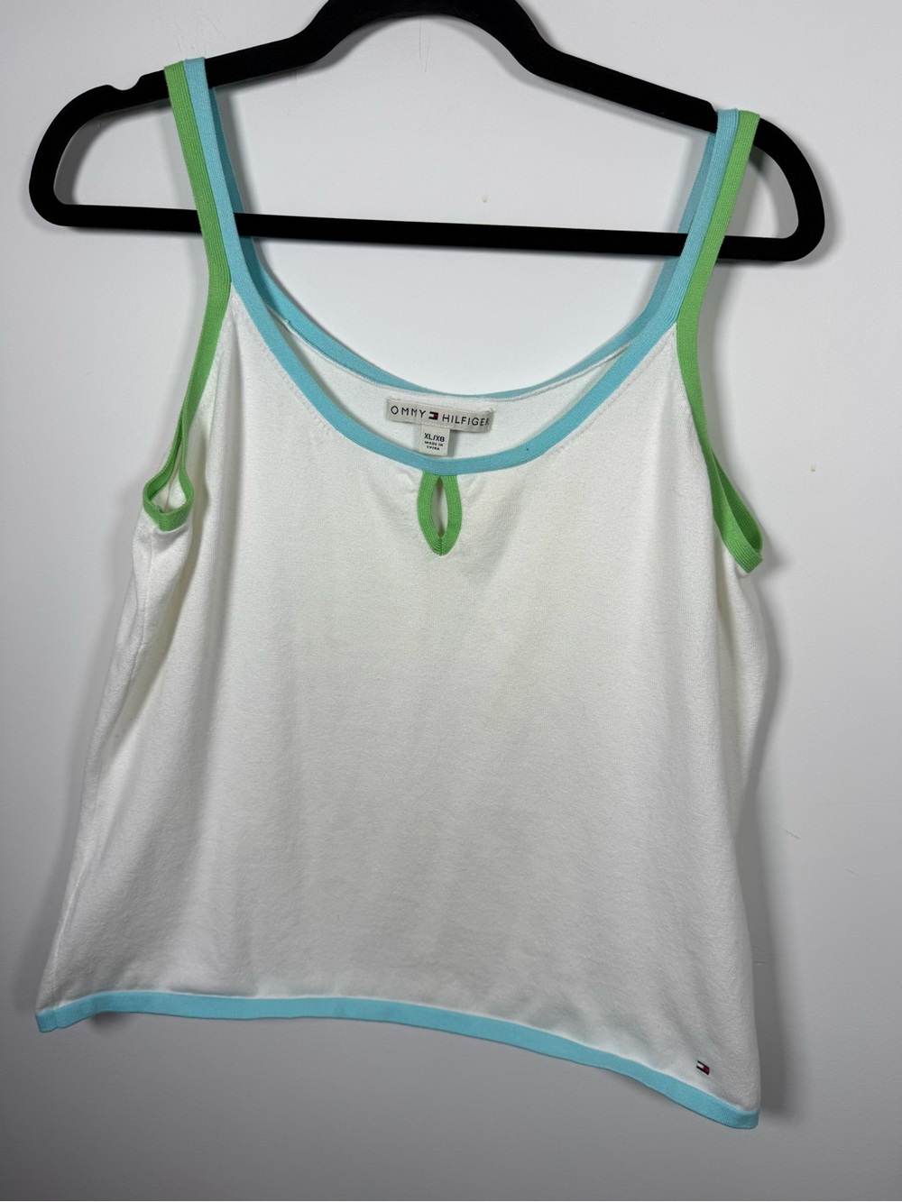 💛 TOMMY HILFIGER | Y2K 2004 Cotton Blend Stretch Tank Top Size XL